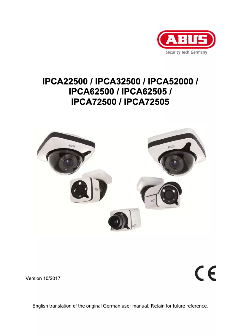 Page 1 of the manual User Manual Abus IPCA72505