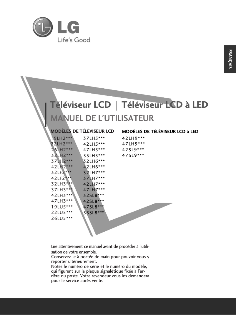 First page image of the manual for 42LH20R