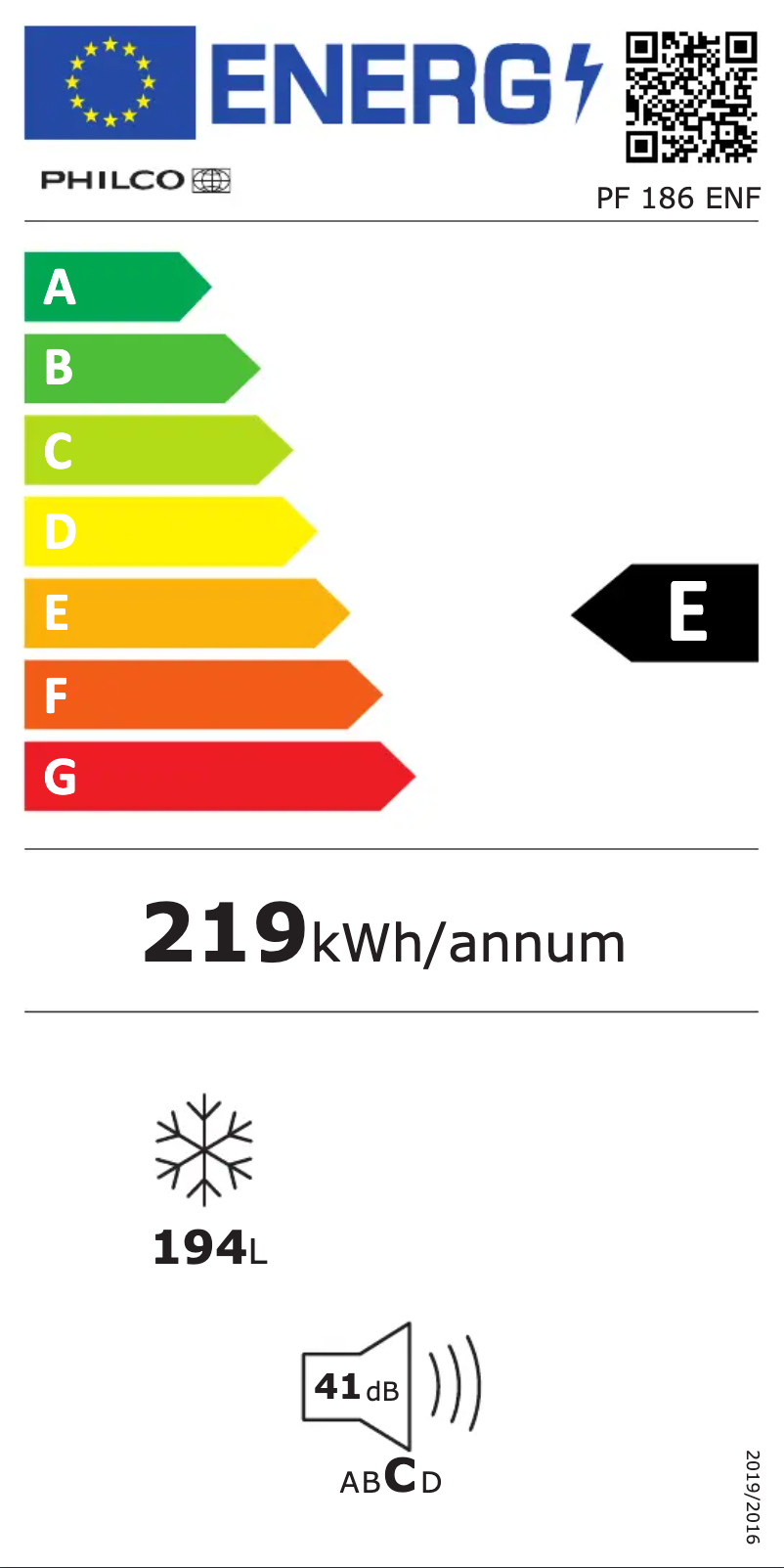 First page image of the manual for PF 186 ENF
