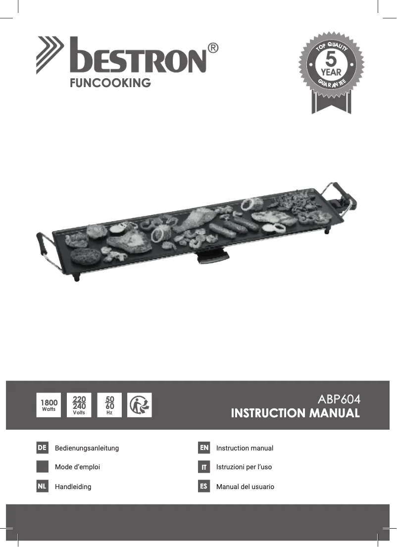 Page 1 of the manual User Manual Bestron ABP604