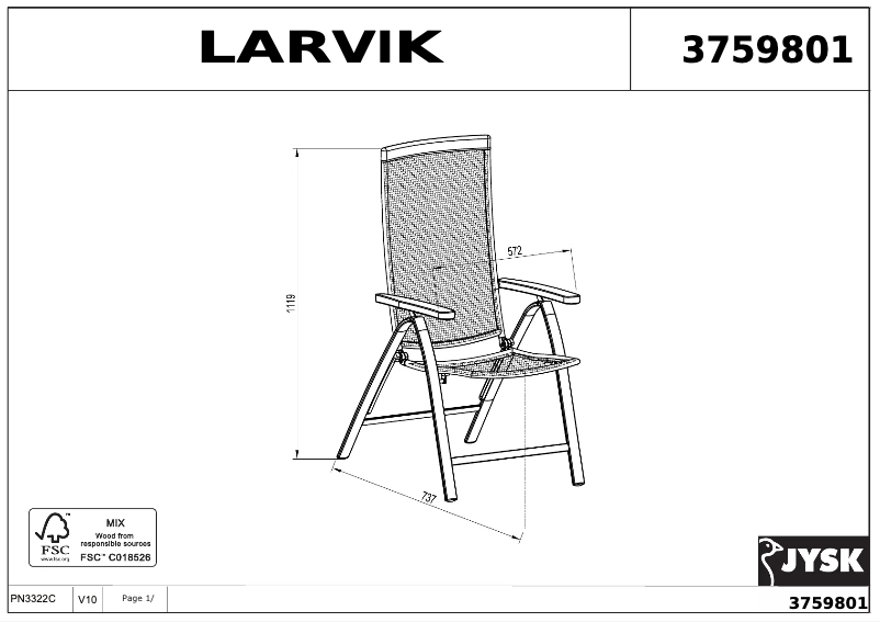 Page 1 of the manual User Manual JYSK Larvik