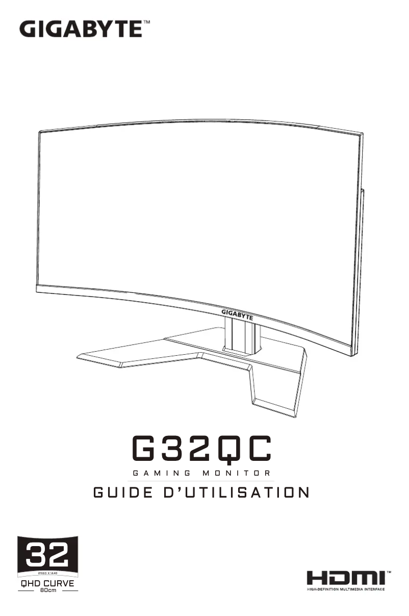 Page 1 of the manual User Manual Gigabyte G32QC computer monitor