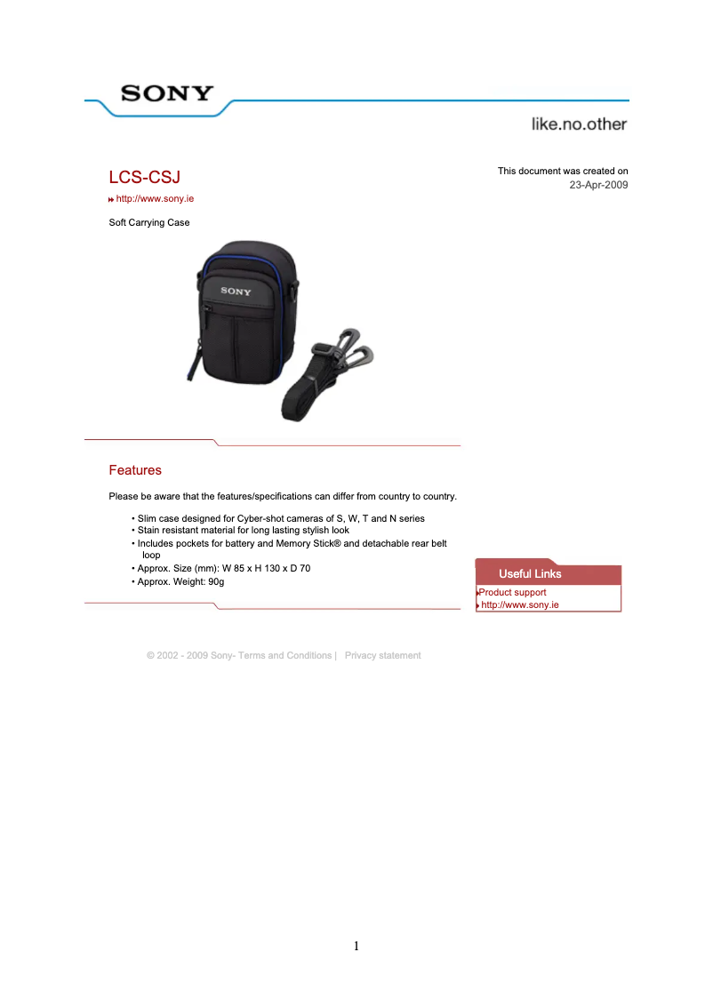 First page image of the manual for LCS-CSJ