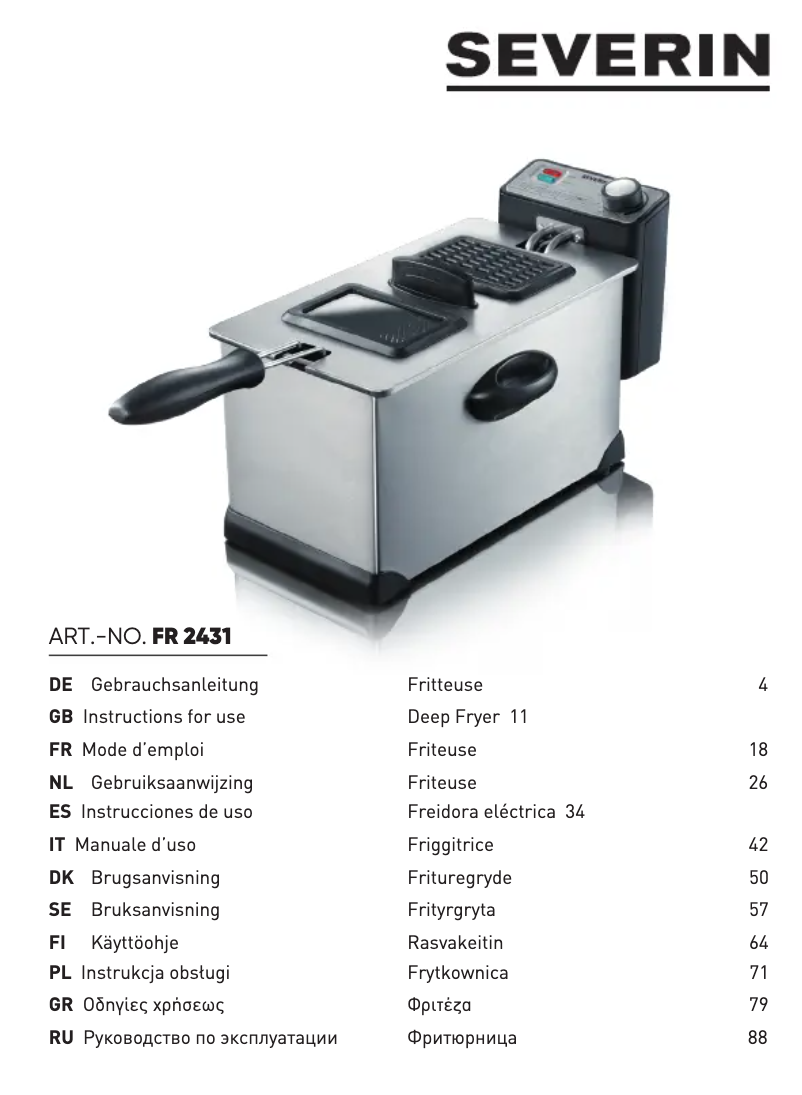 First page image of the manual for FR 2431