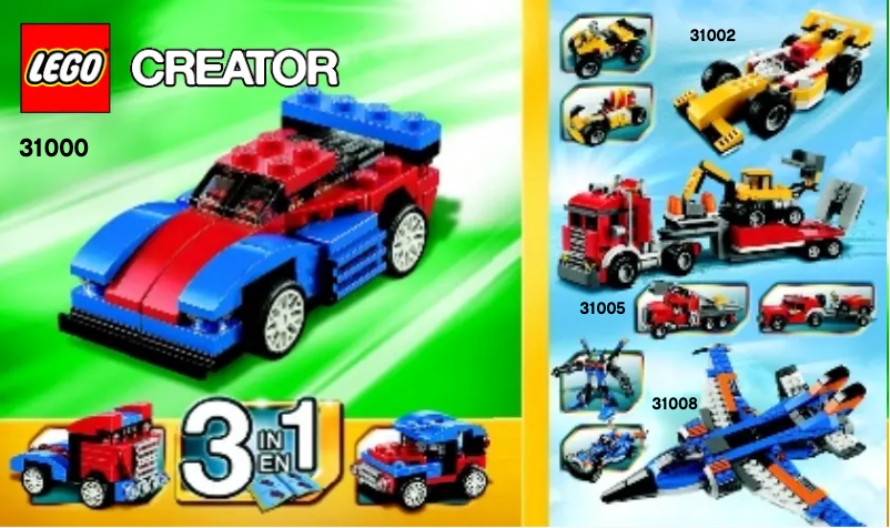 Page 1 of the manual User Manual Lego Creator 31000