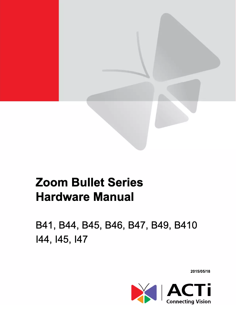 Page 1 of the manual User Manual ACTi B41