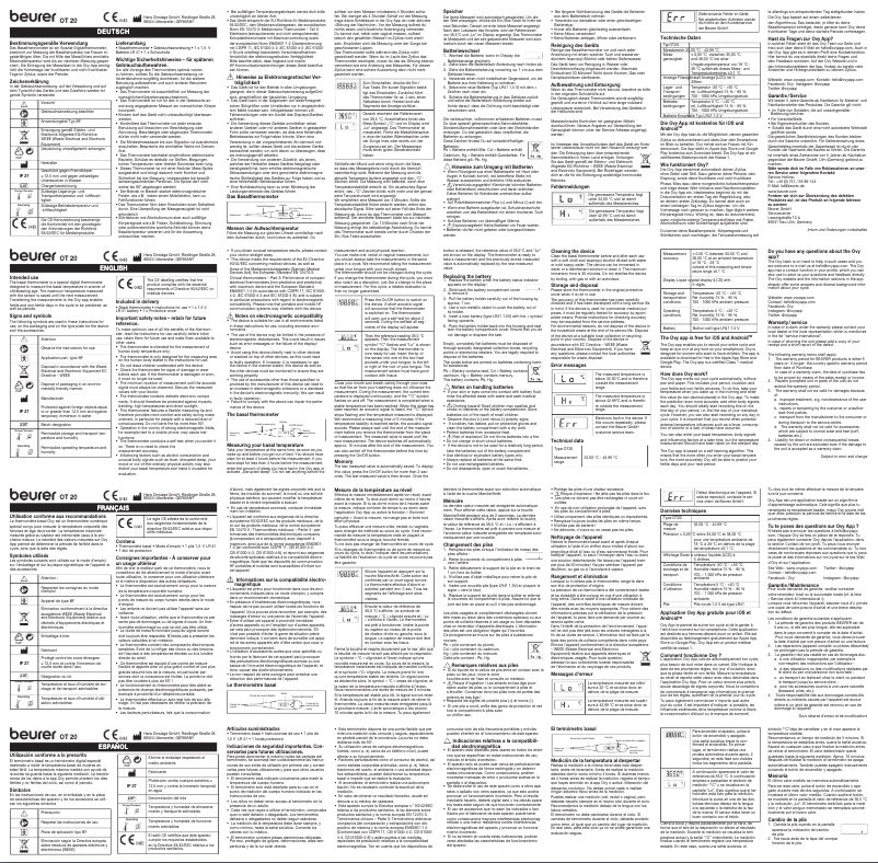 Page 1 of the manual User Manual Beurer OT 20