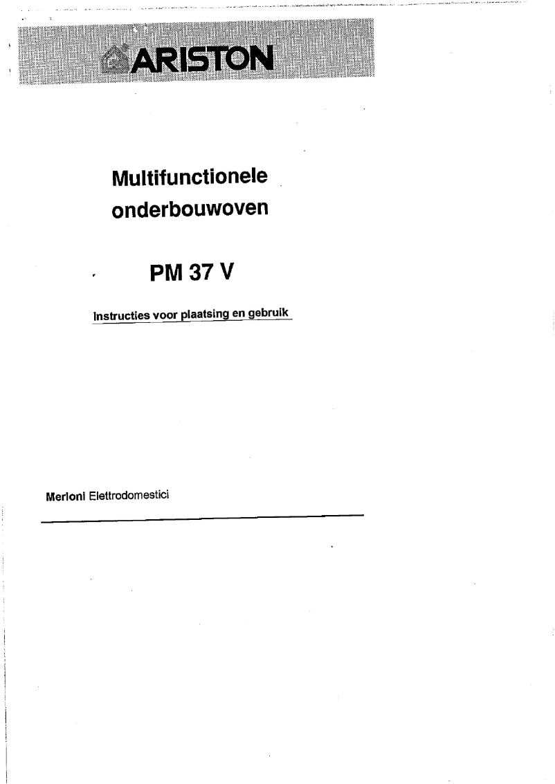 First page image of the manual for PM 37 V