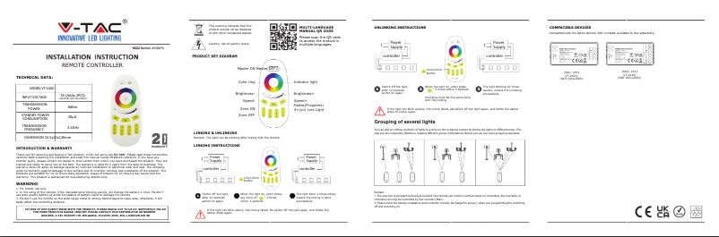 First page image of the manual for VT-2442