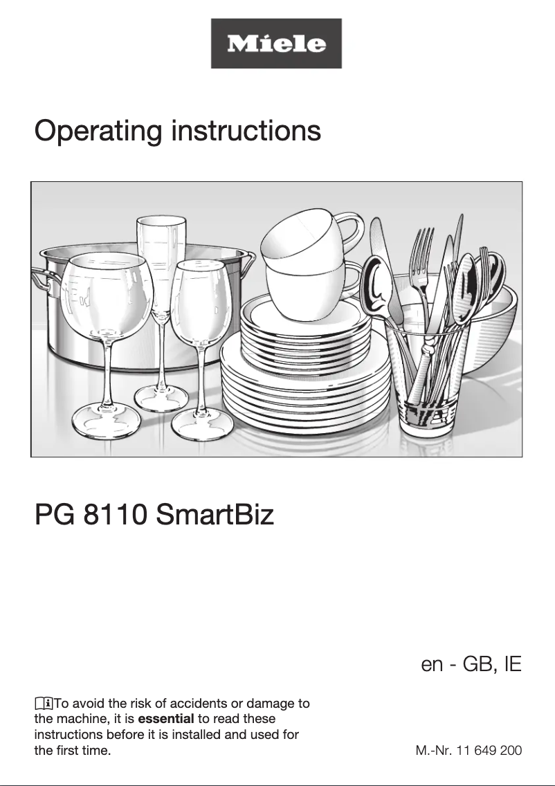 First page image of the manual for PG 8110 SmartBiz