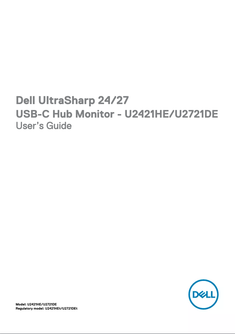First page image of the manual for UltraSharp U2721DE
