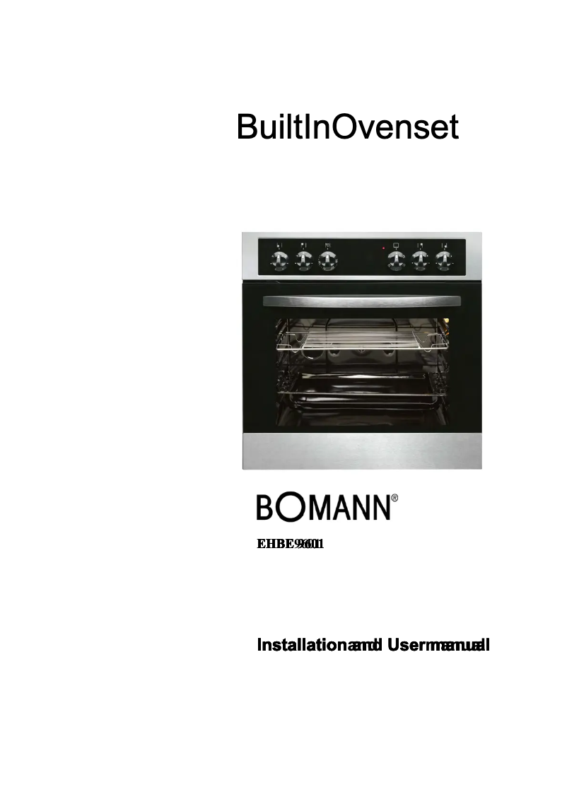 Page 1 of the manual User Manual Bomann EHBE 9601