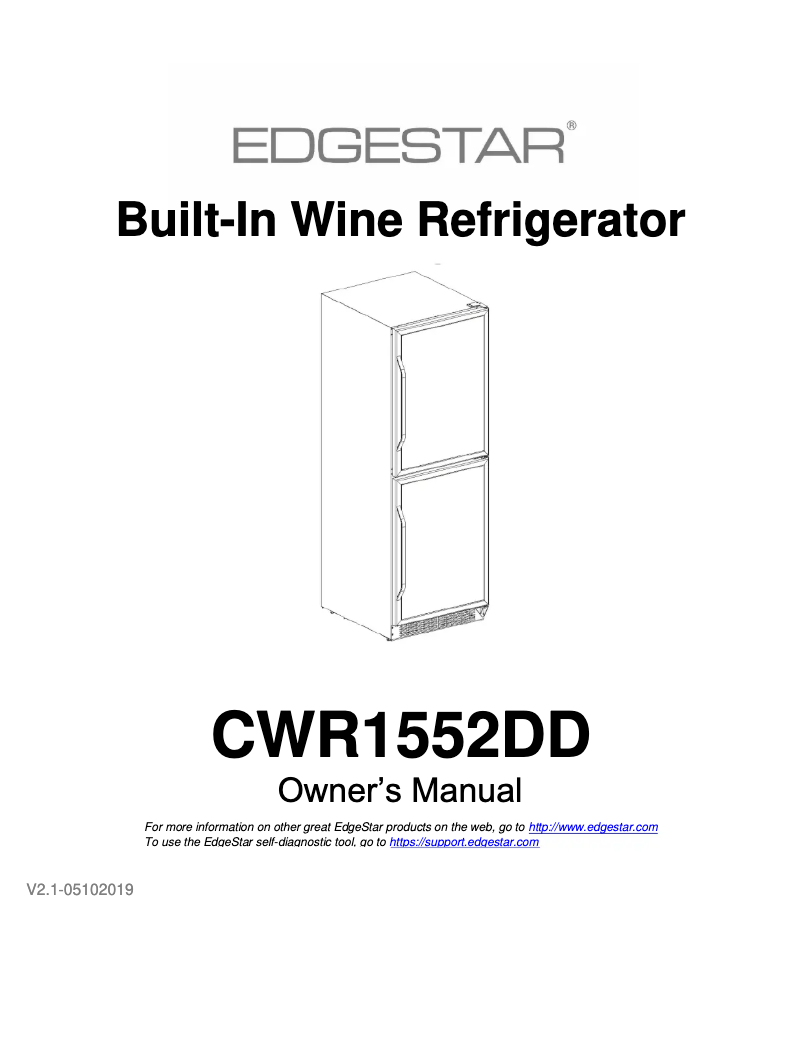 Page 1 of the manual Installation Guide EdgeStar CWR1552DZ