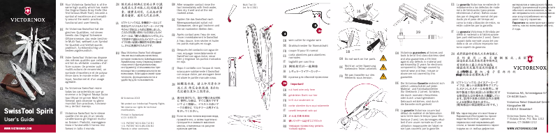 Page 1 of the manual User Manual Victorinox SwissTool Spirit X
