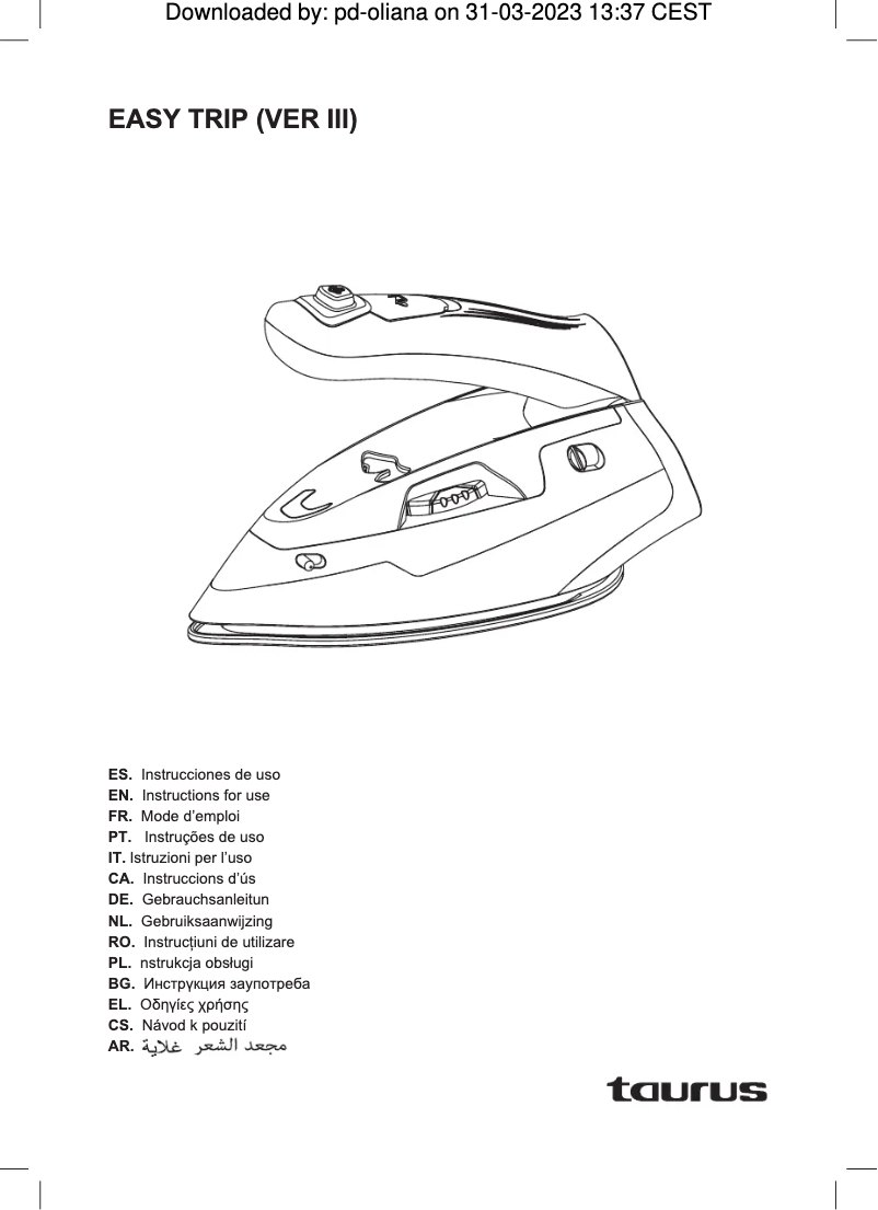 First page image of the manual for EasyTrip