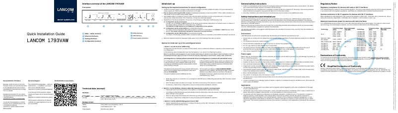 Image de la première page du manuel de l'appareil 1793VAW