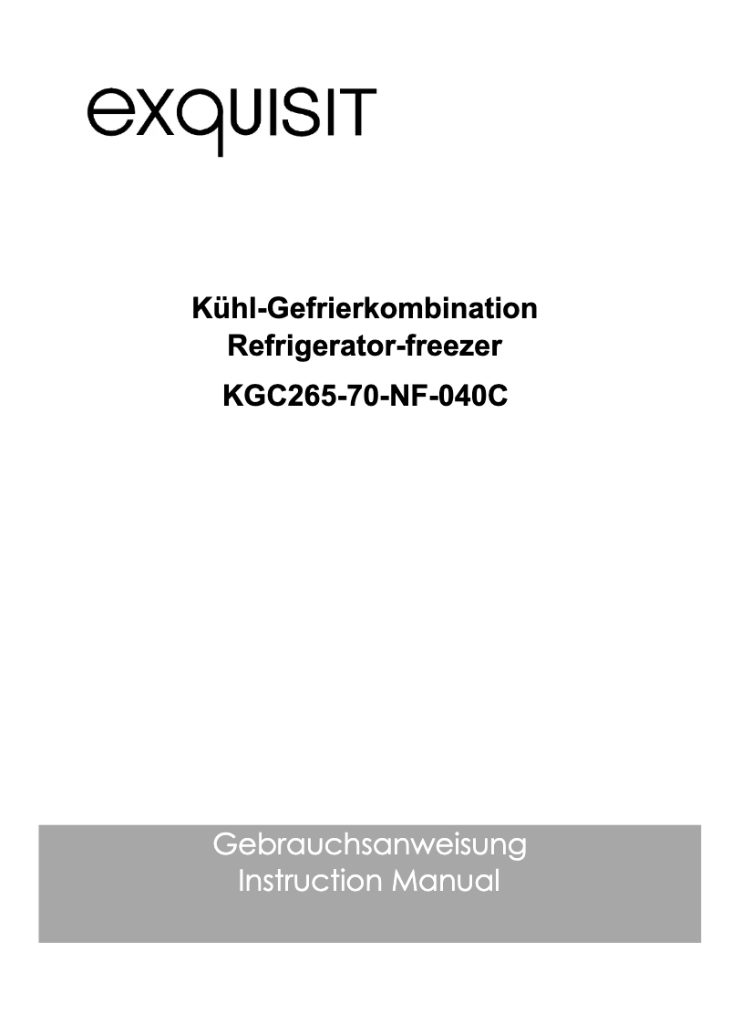 First page image of the manual for KGC265-70-NF-040C