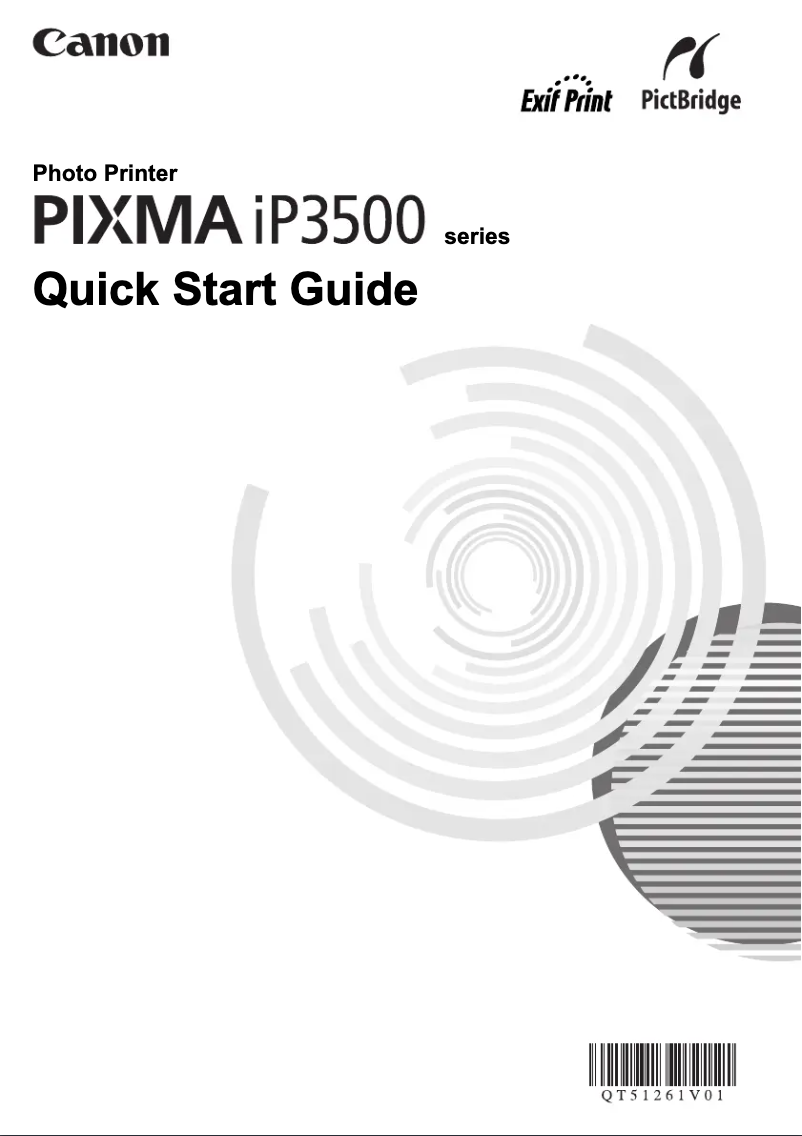 First page image of the manual for Pixma iP3500