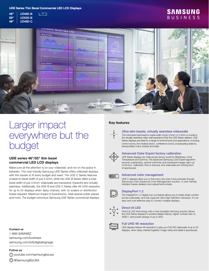 Page 1 of the manual Brochure Samsung UD46E-B