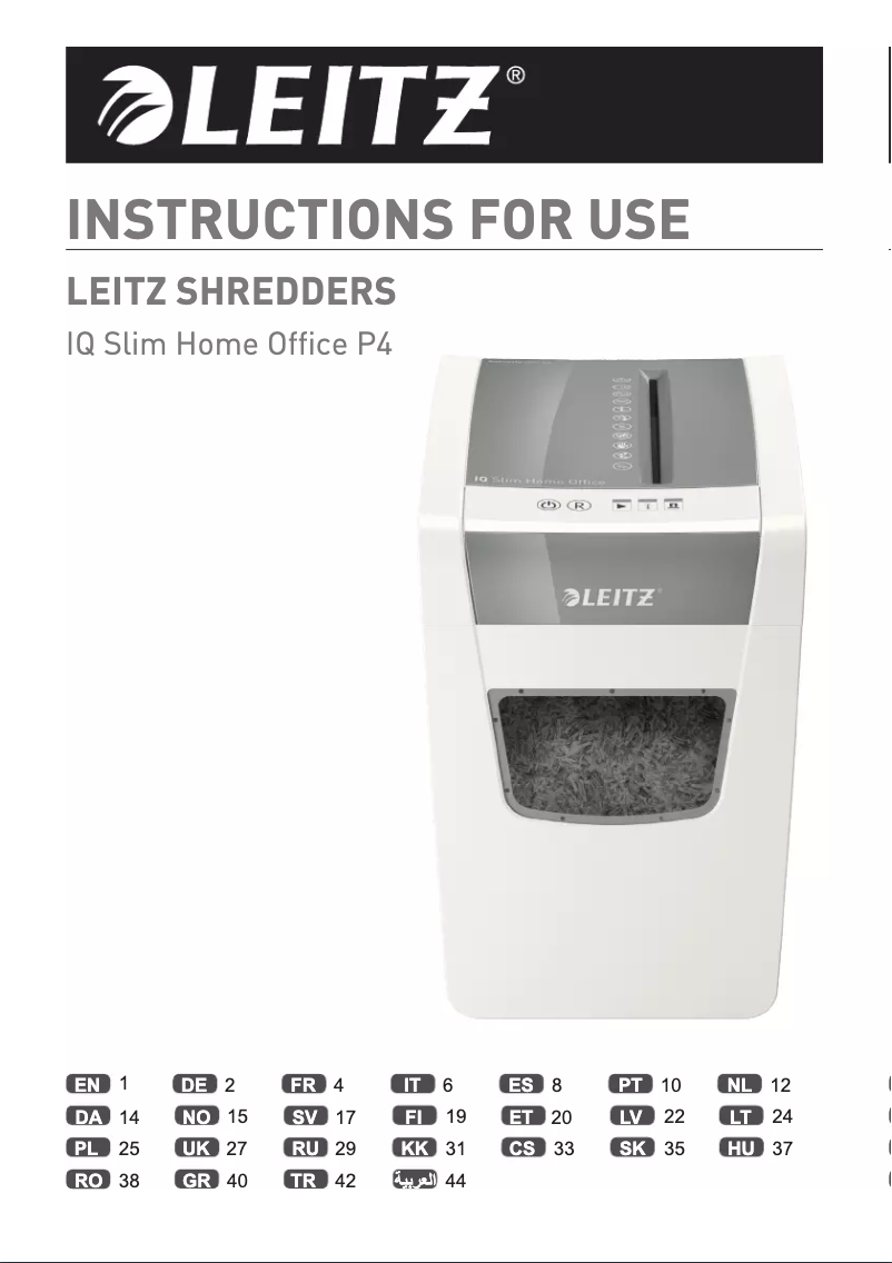 First page image of the manual for IQ Slim Home Office P4