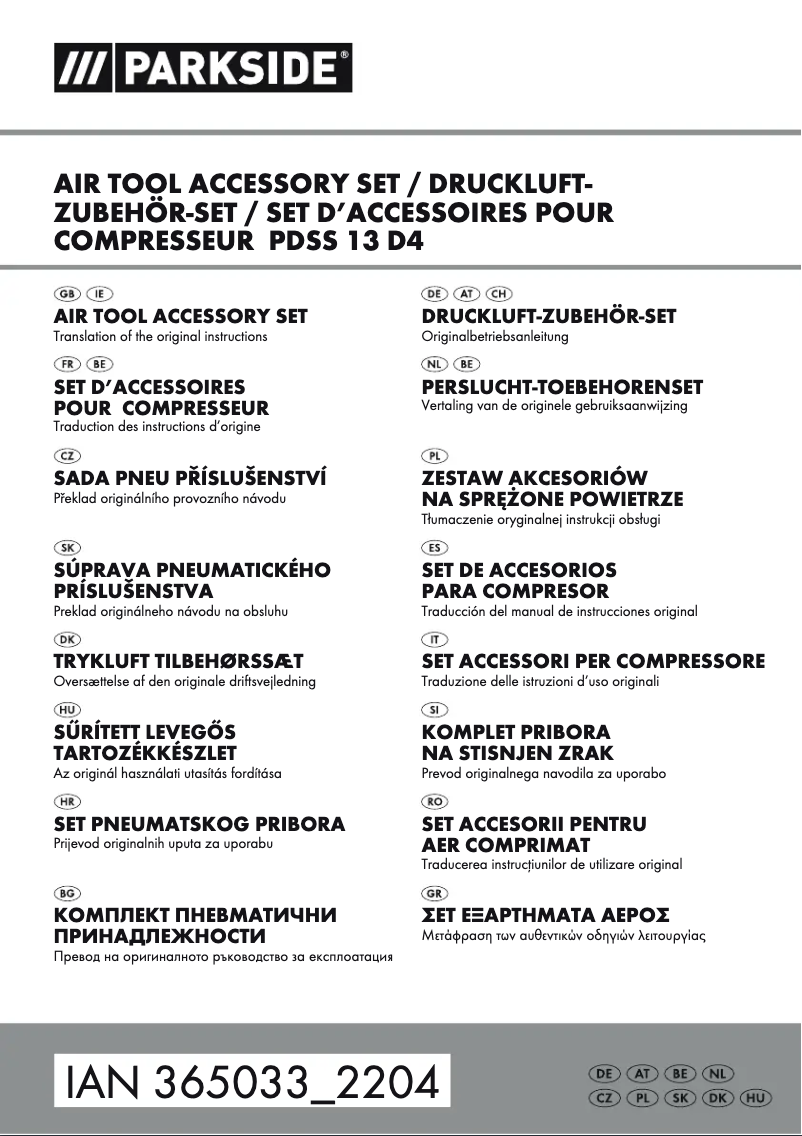 Page 1 of the manual User Manual Parkside PDSS 13 D4
