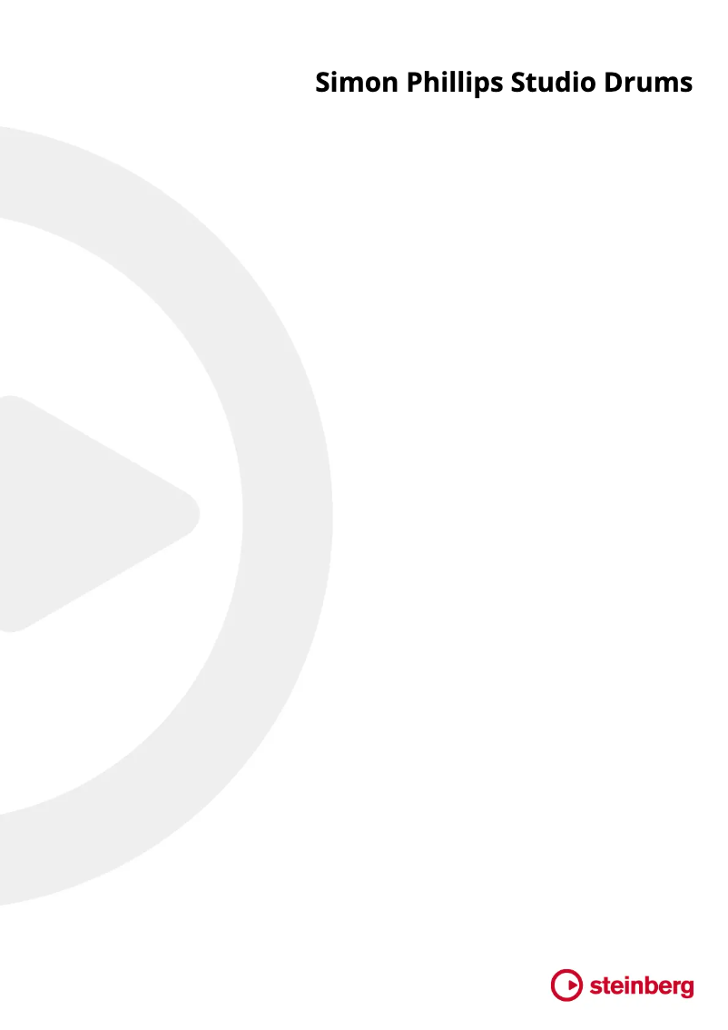 Page 1 of the manual User Manual Steinberg Simon Phillips Studio Drums