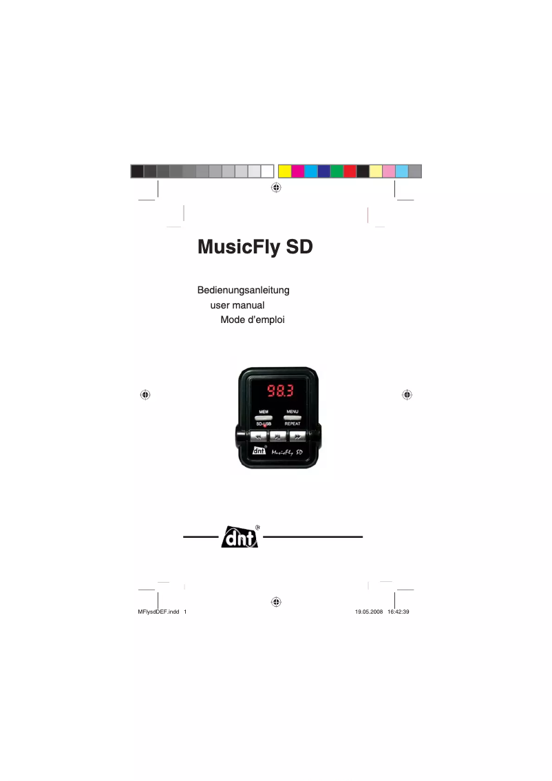 First page image of the manual for MusicFly SD