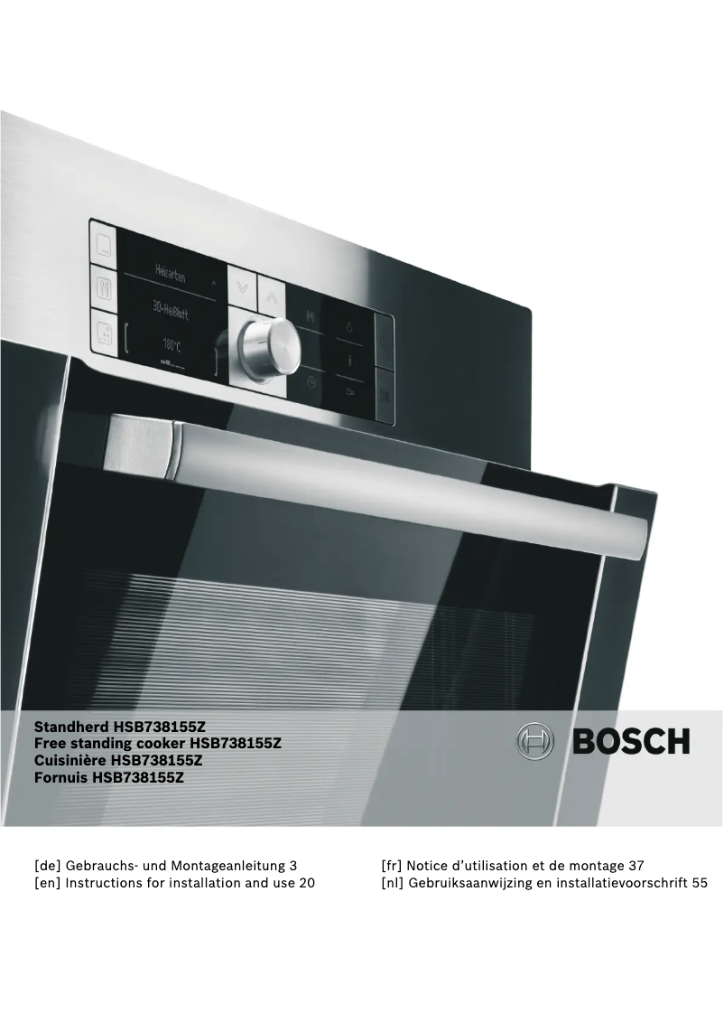 Page 1 of the manual User Manual Bosch HSB738155Z