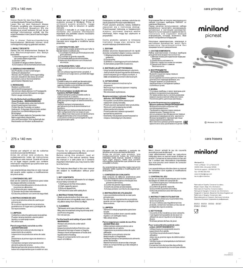 First page image of the manual for Picneat Blush 89463