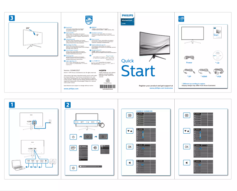 Page 1 of the manual Quick Start Guide Philips Momentum 322M8