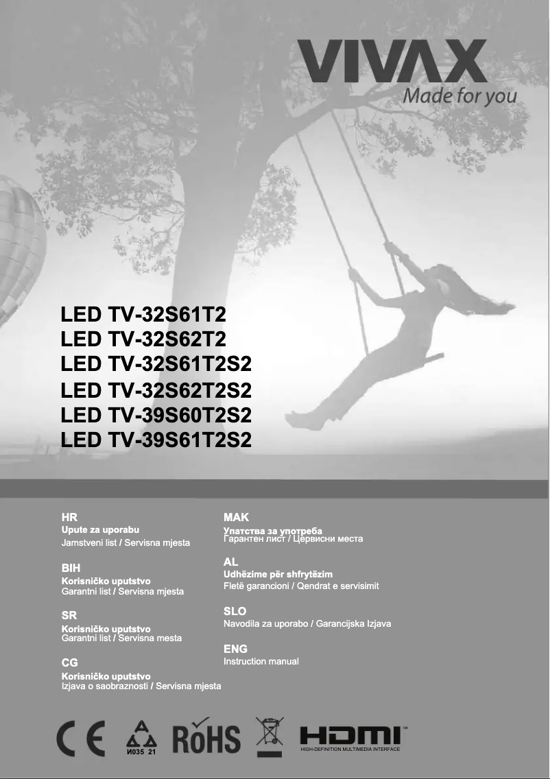 Page 1 of the manual User Manual Vivax TV-32S61T2S2