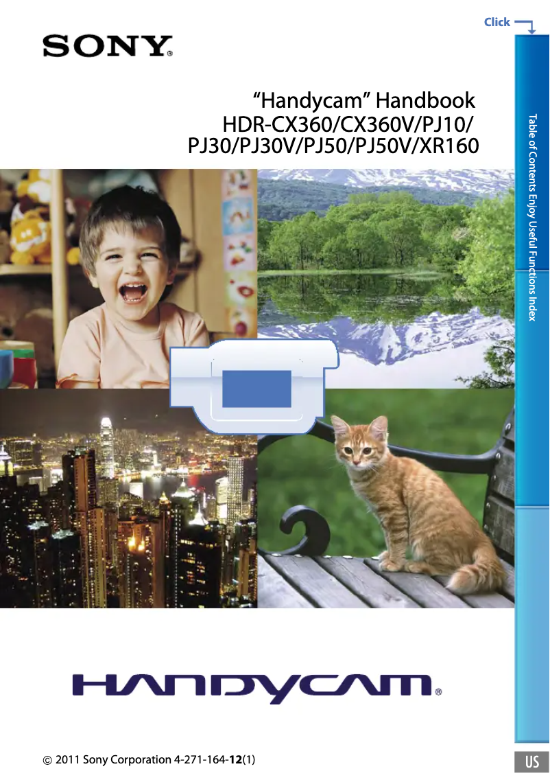 First page image of the manual for HDR-PJ530 ET