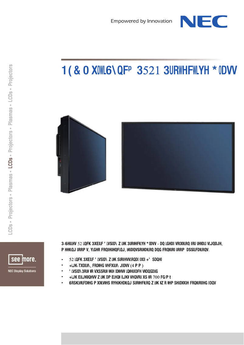 First page image of the manual for MultiSync P521