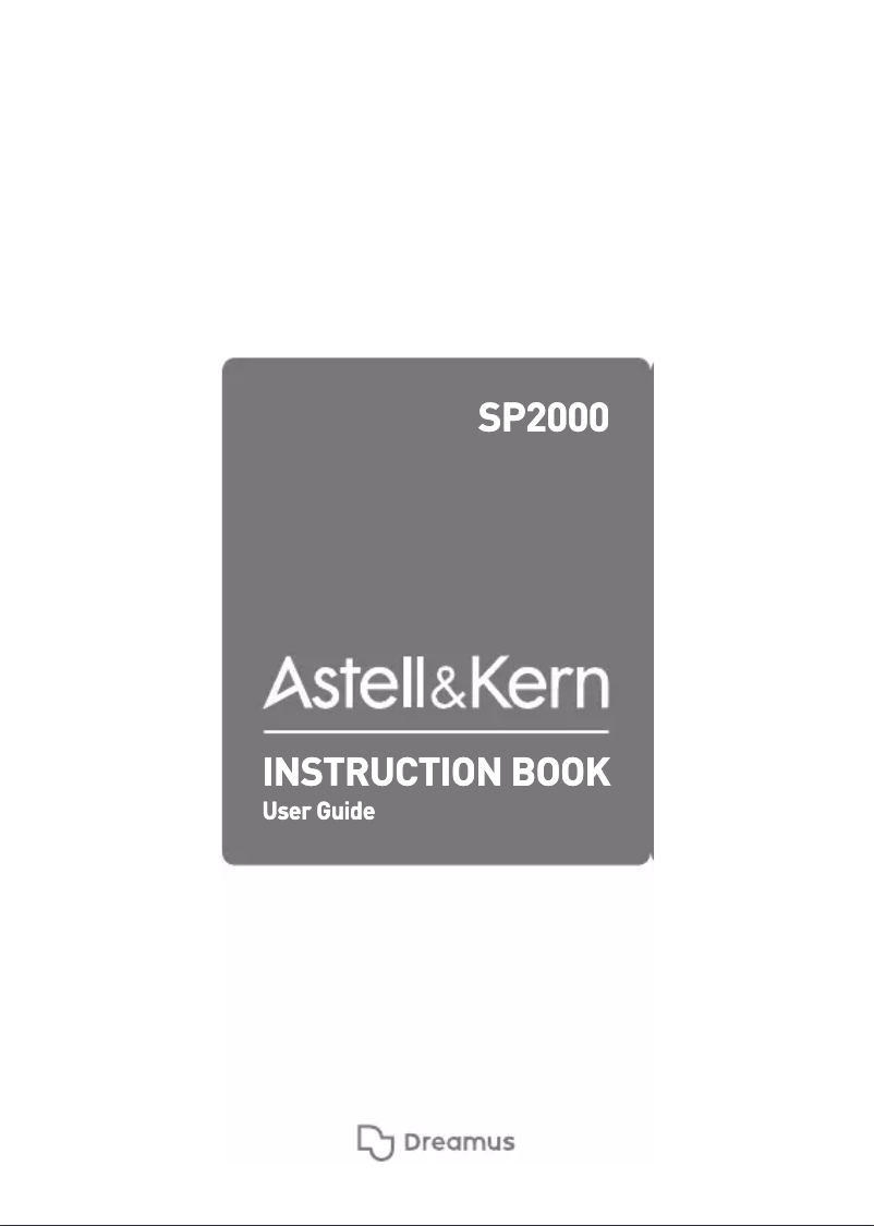 Image de la première page du manuel de l'appareil A&ultima SP2000