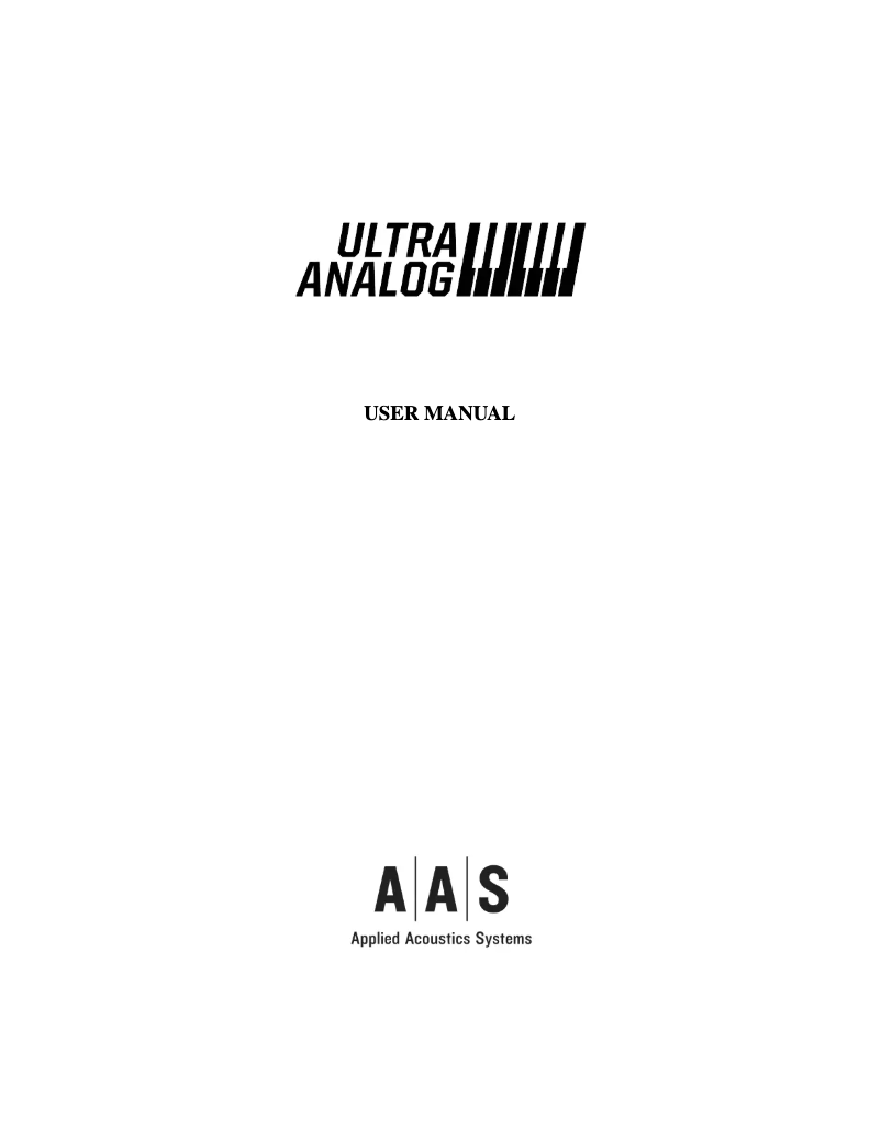 First page image of the manual for Ultra Analog VA-2
