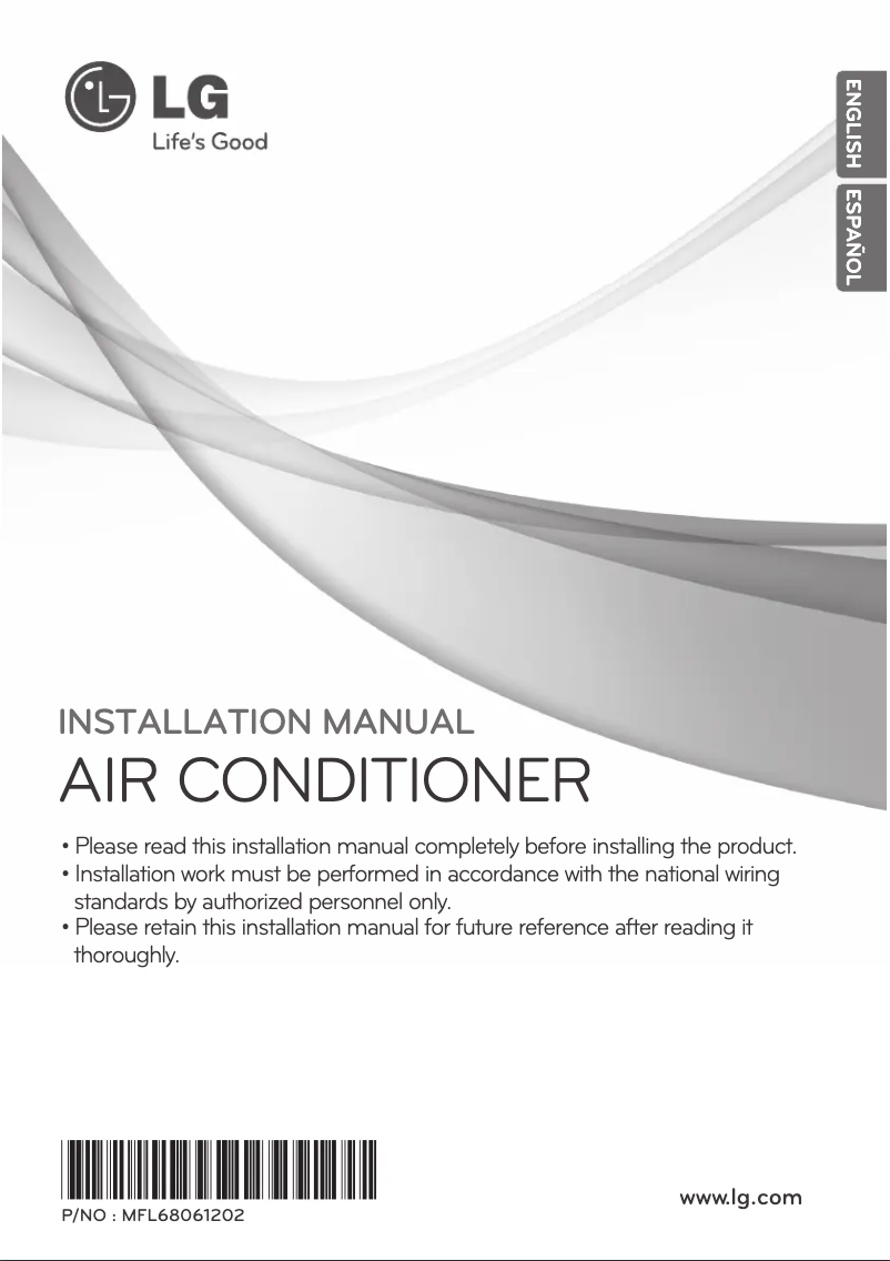 First page image of the manual for ANUQ54GS0