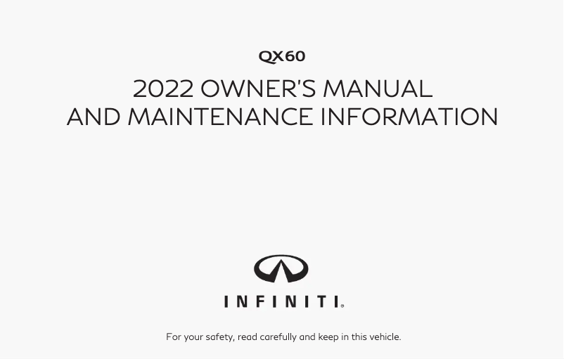 Page 1 of the manual User Manual Infiniti QX60 (2022)