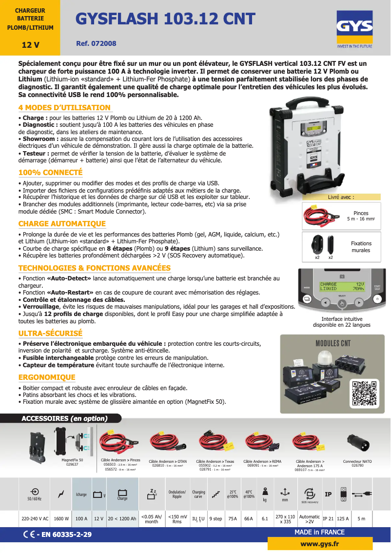 First page image of the manual for Gysflash 103.12 CNT