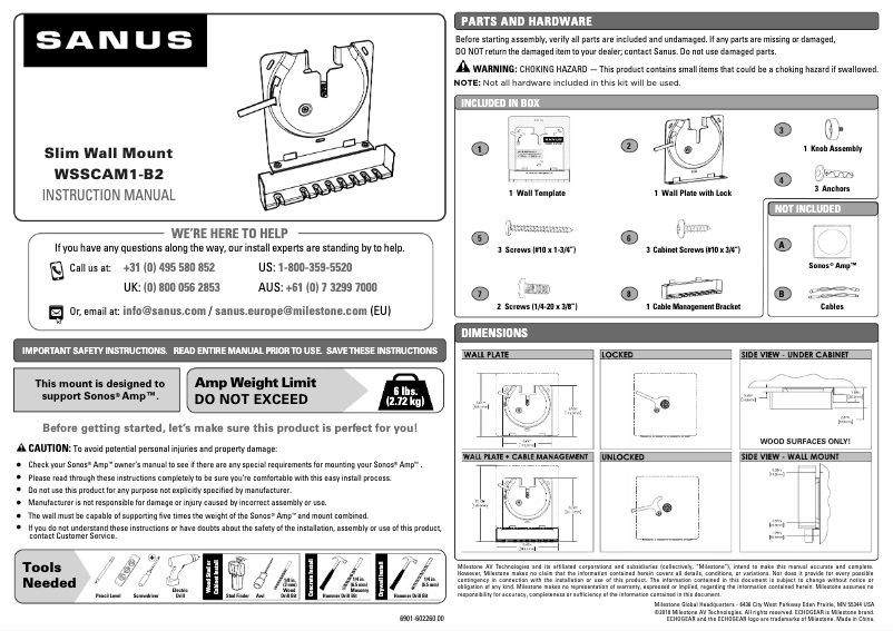 First page image of the manual for WSSCAM1-B2