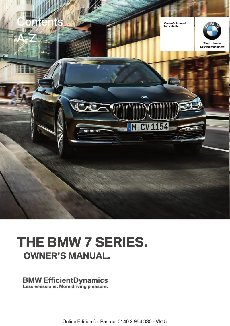 First page image of the manual for 740Li (2015)
