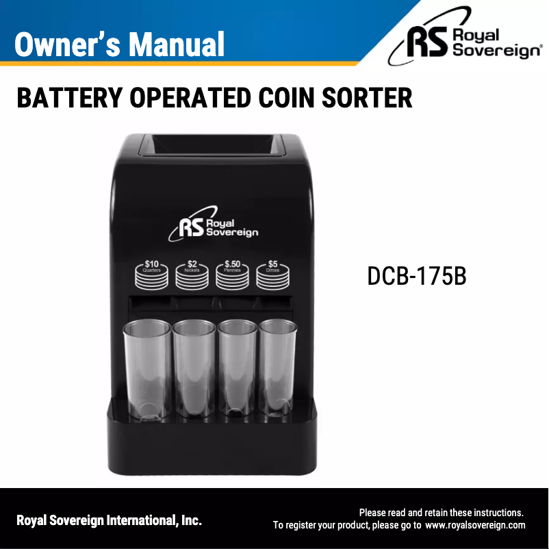 Page 1 of the manual User Manual Royal Sovereign DCB-175B