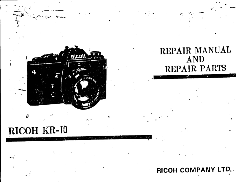Page 1 of the manual User Manual Ricoh KR-10