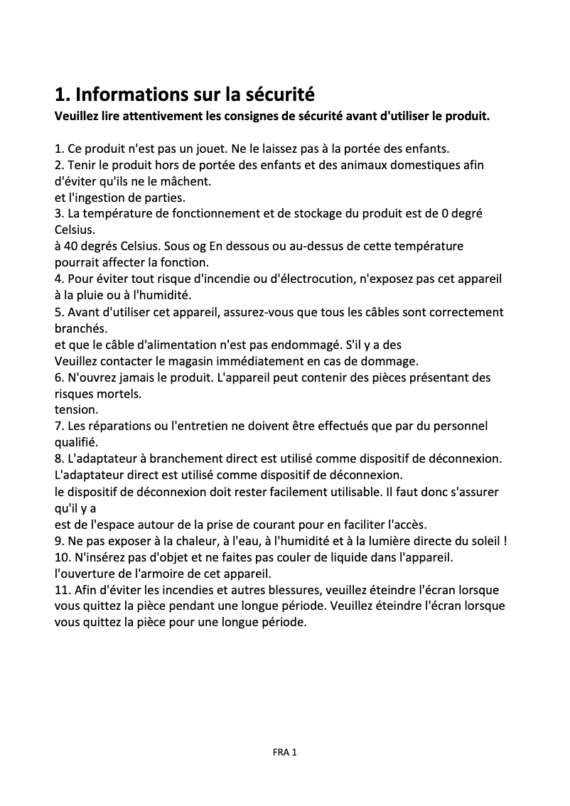 Page 1 of the manual User Manual Denver MLE-2705