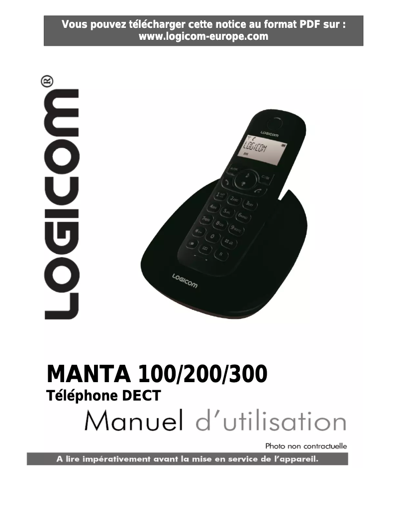 Page 1 of the manual User Manual Logicom Manta 200