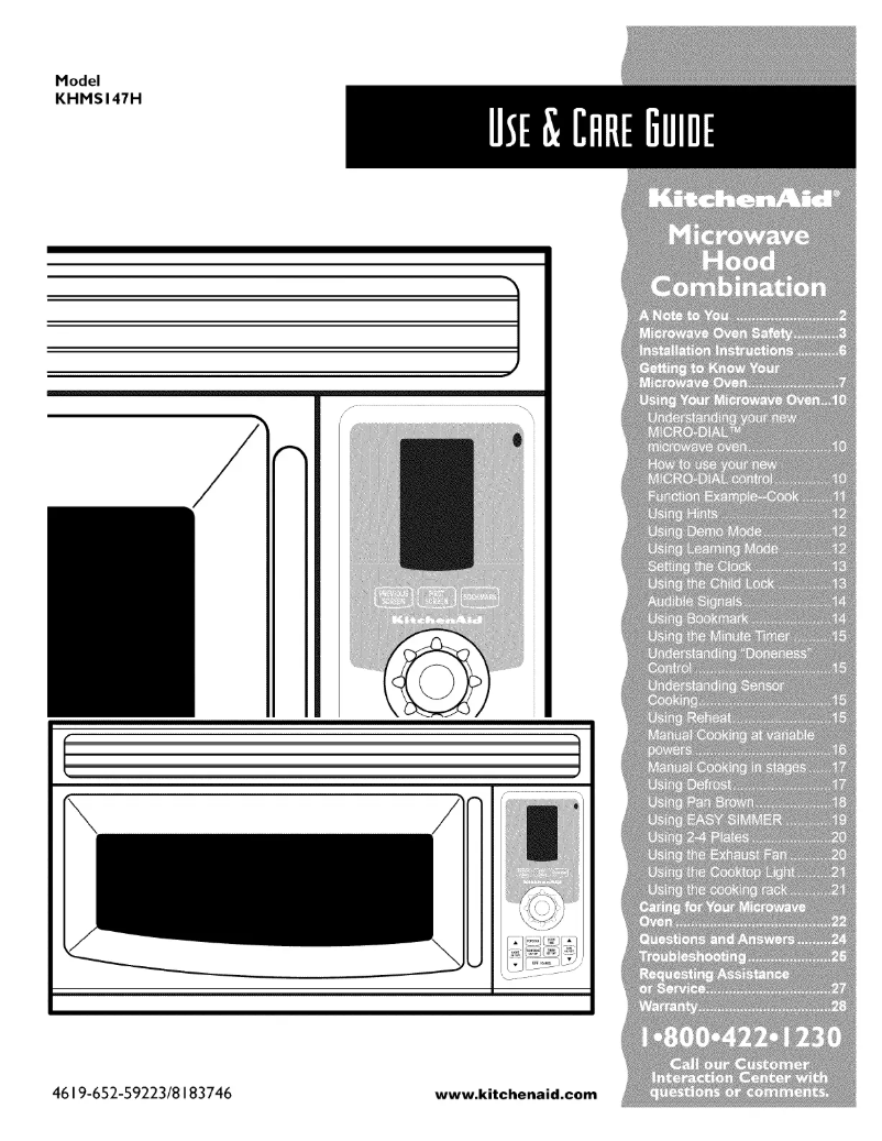 Page 1 of the manual User Manual KitchenAid KHMS147HBL0
