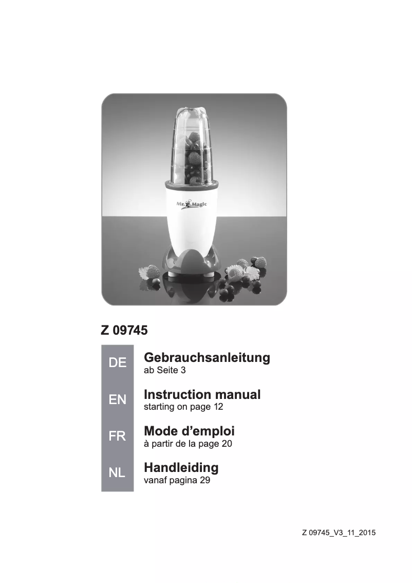 First page image of the manual for 09745