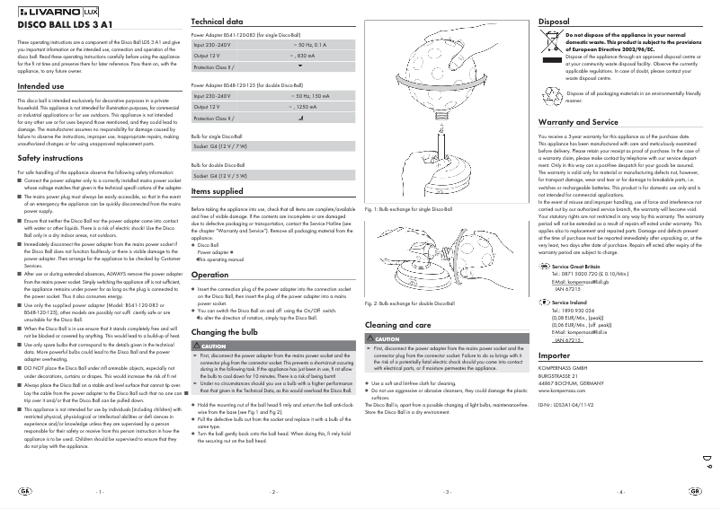 First page image of the manual for IAN 067215