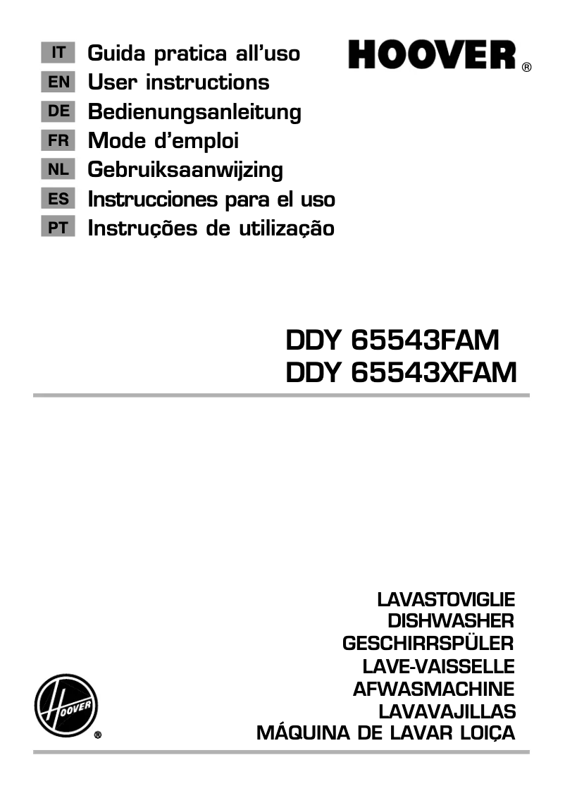 First page image of the manual for DDY 65543 XFAM