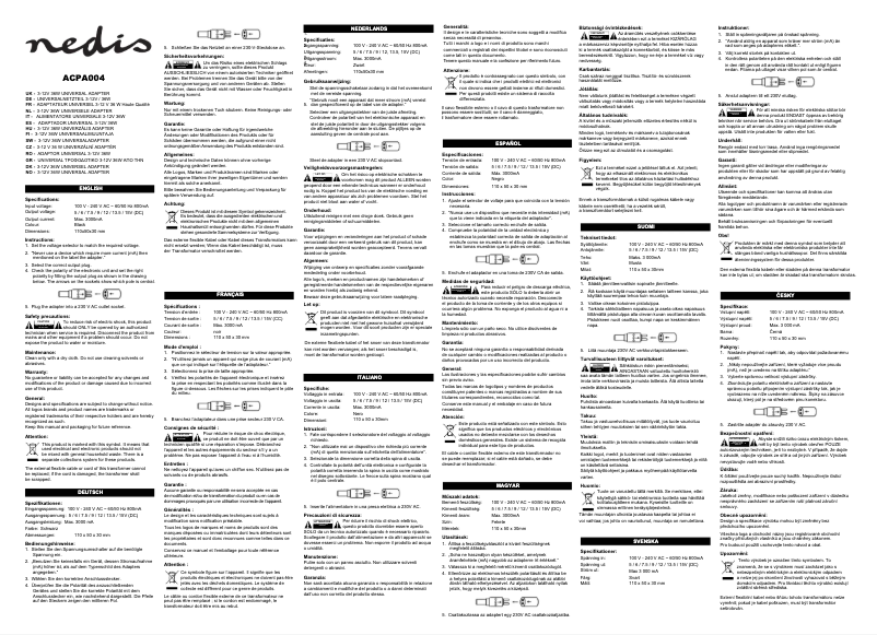 First page image of the manual for ACPA004