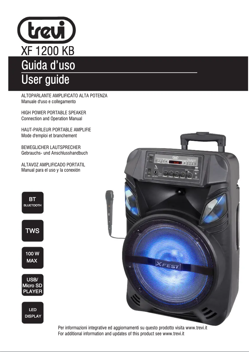Page 1 de la notice Manuel utilisateur Trevi XF 1200 KB